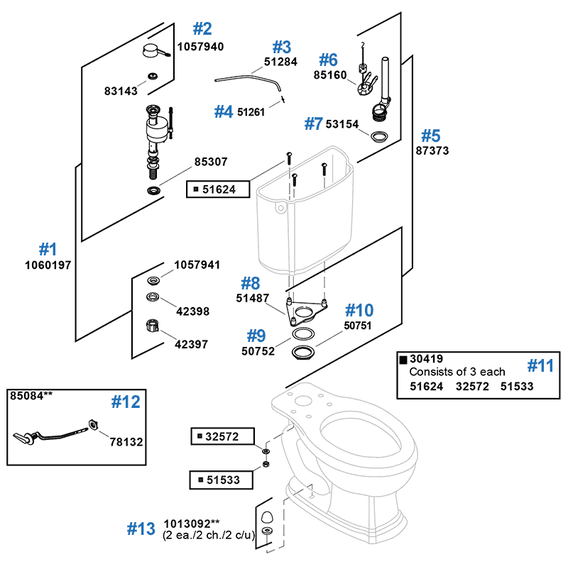 Alouette repair parts by Kohler