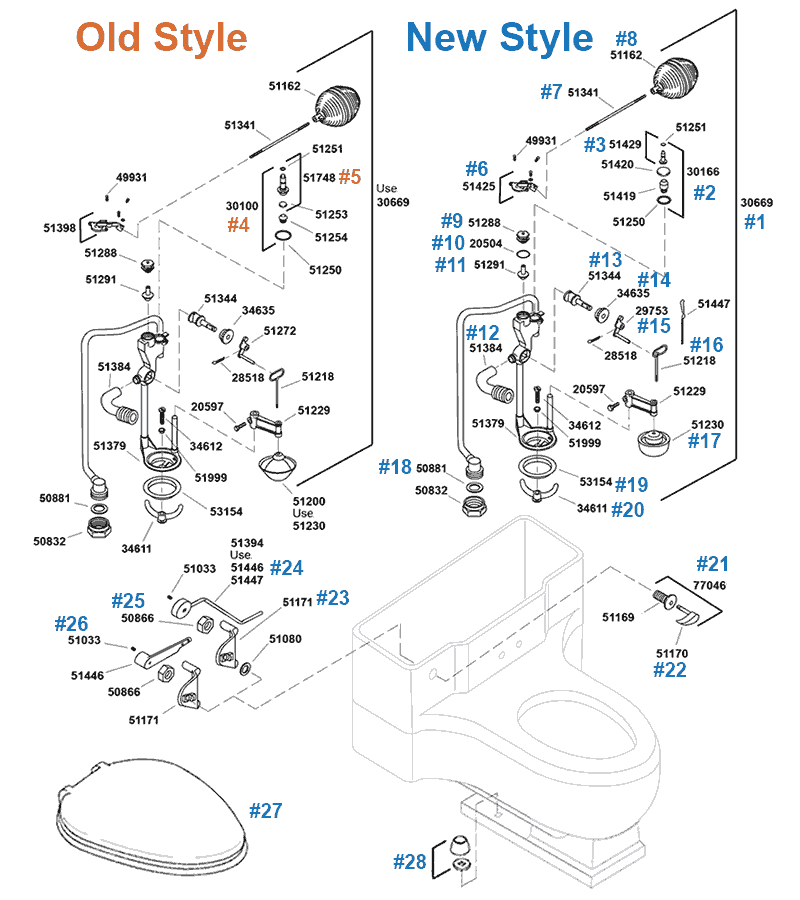 Champlain Toilet Repair Parts By Kohler