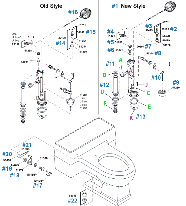 Pompton Series Toilet Repair Parts By Kohler Order New Fill