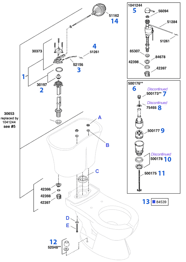Image of Fleur Toilet Part Breakdown