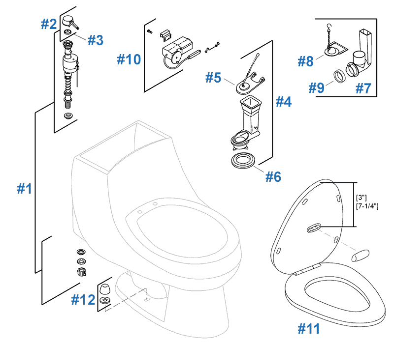 San Martine series Peacekeeper seat actuated toilet