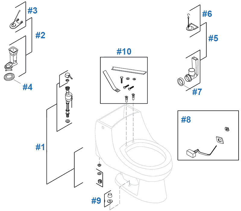 San Martine series toilet repair parts diagram