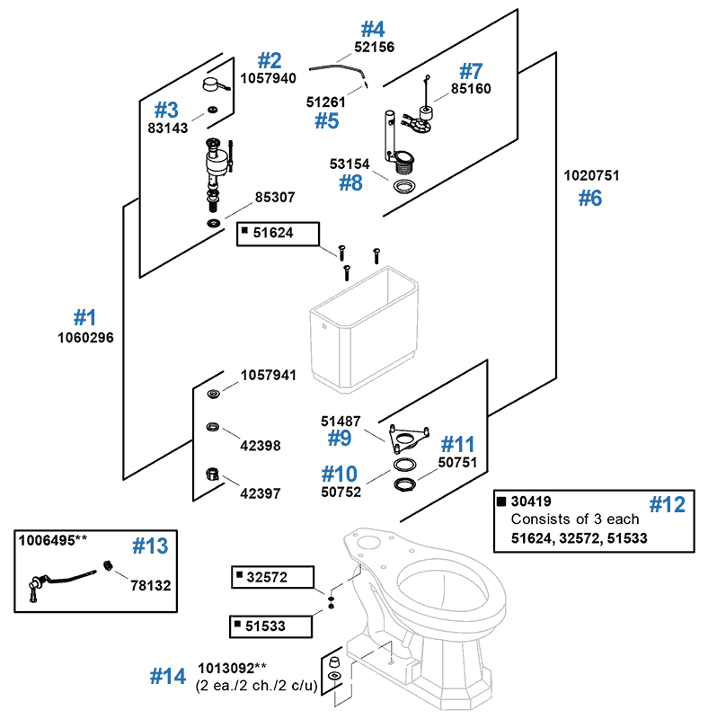 Kathryn two-piece toilet parts by Kohler