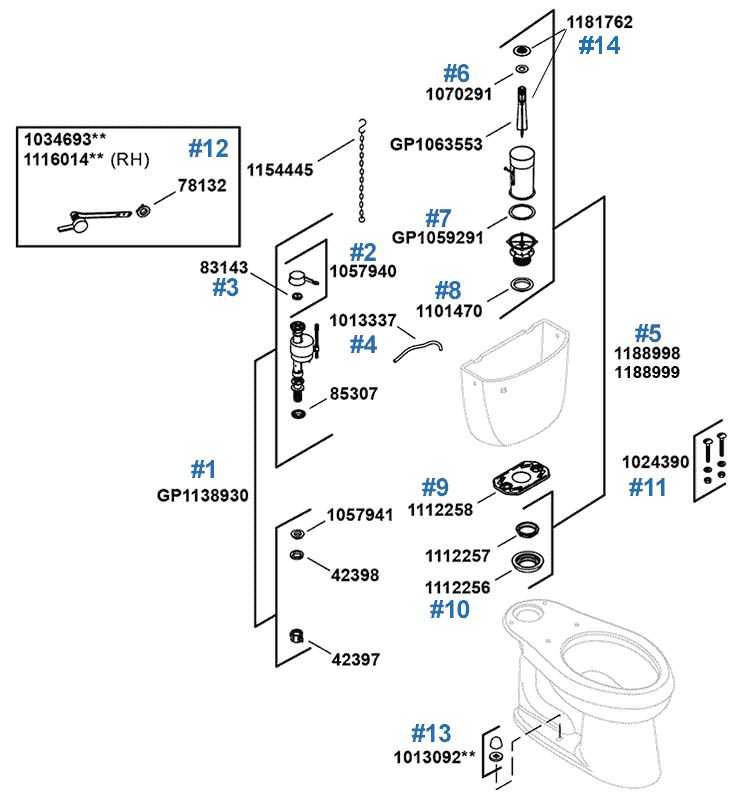 Cimarron toilet repair parts