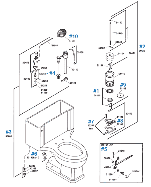 Bolton series repair parts by Kohler