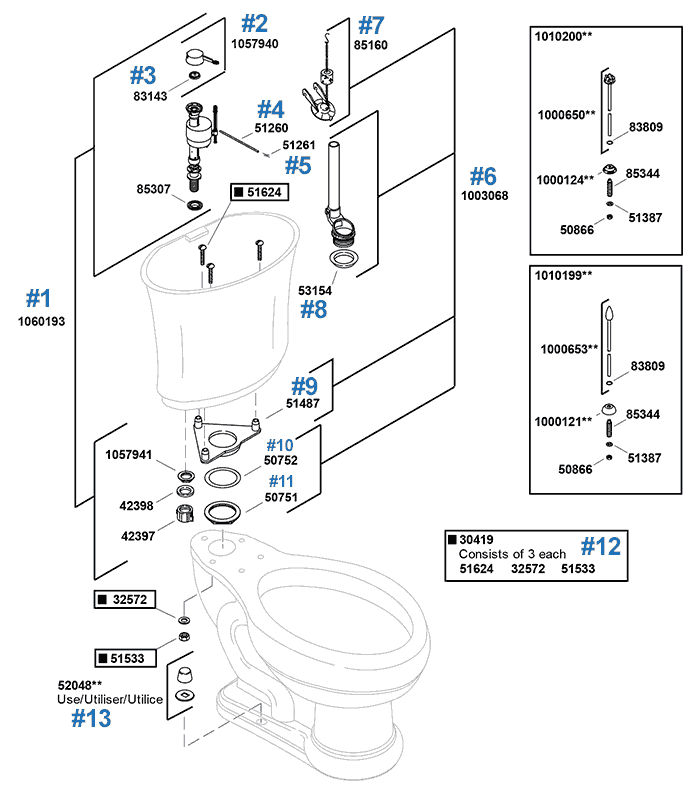 Iron Works toilet repair parts