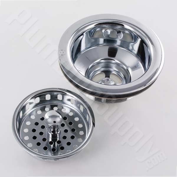 Kitchen Sink Basket Strainer Drain with Post Style Basket in