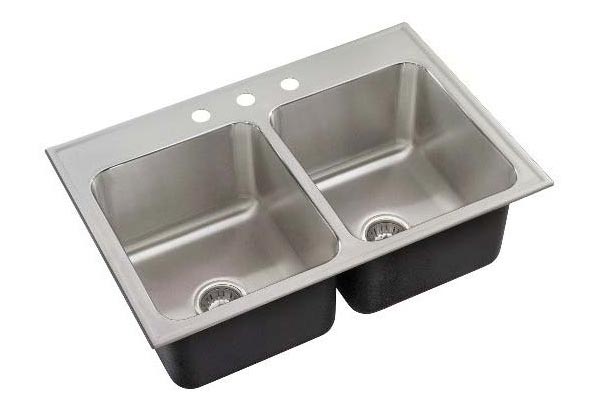 Double Bowl Drop In Sinks With Faucet Ledge