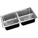 Stainless steel double bowl sink