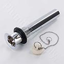 Lavatory drain with rubber plug