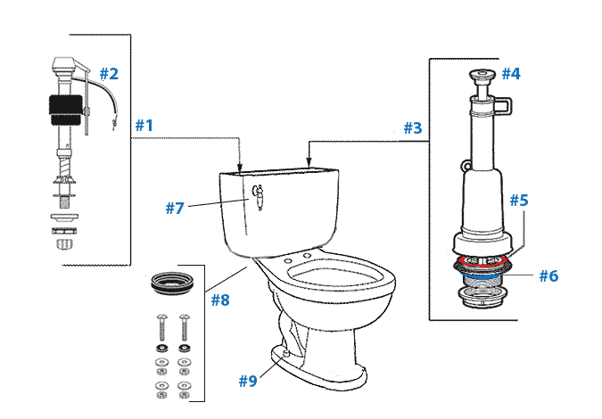 White 1.6 Gpf Toilet Flush Valve For For Mansfield 211-1112 Replacement