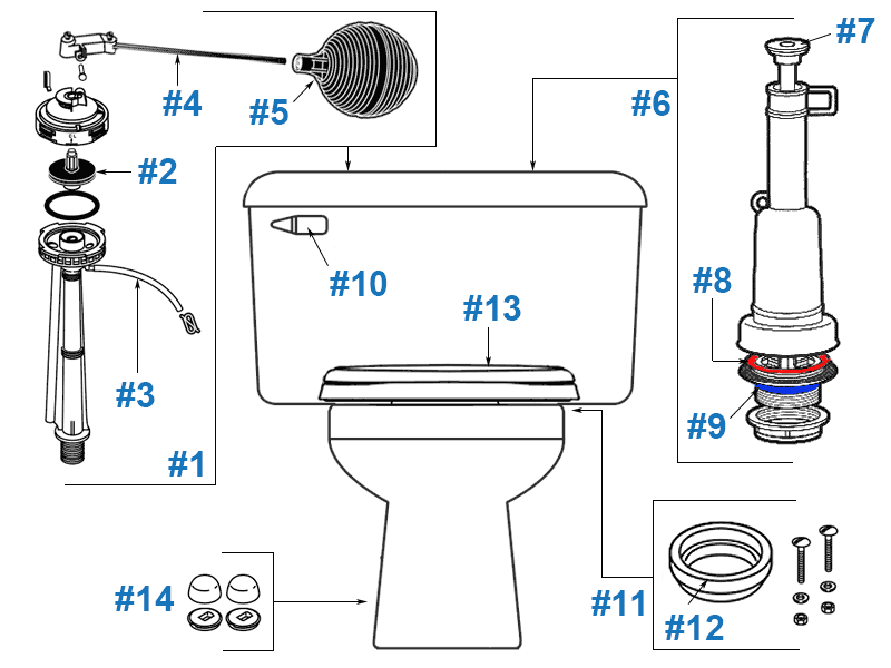 Mansfield toilet shop parts