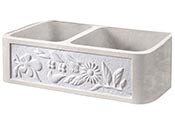 Marble apron front sink