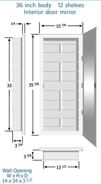 Medicine Cabinets With Customized Adjustable Shelves