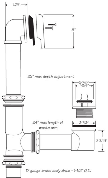 Bathtub Waste And Overflow Drain Kits For Any Size Bathtub