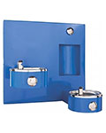ADA compliant double bowl fountain with recessed bottle filling station