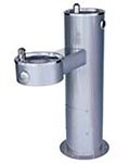Stainless steel two bubbler pedestal fountain