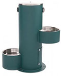 MDF pedestal-style standard two bowl pet drinking fountain