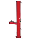 Standard outdoor shower with ADA compliant drinking fountain attached