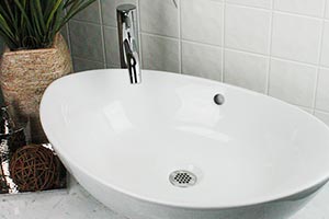 Nantucket oval ceramic above-counter sink