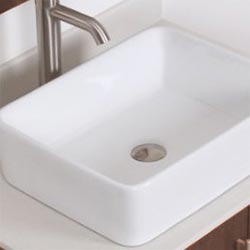 Nantucket rectangular ceramic above-counter sink