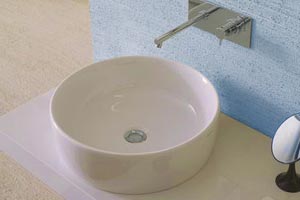 Nantucket round straight-sided ceramic above-counter sink