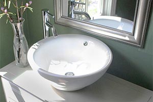 Nantucket round ceramic above-counter sink