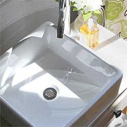 Nantucket square ceramic above-counter sink