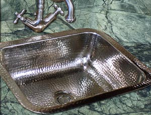 Beautiful hammered brass sink example