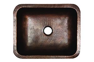 Nantucket rectangle hammered copper bathroom sink