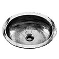 Oval hammered brass sink