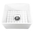 Small compact fireclay single bowl farmhouse sink