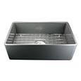Extra large fireclay single bowl farmhouse sink in gray