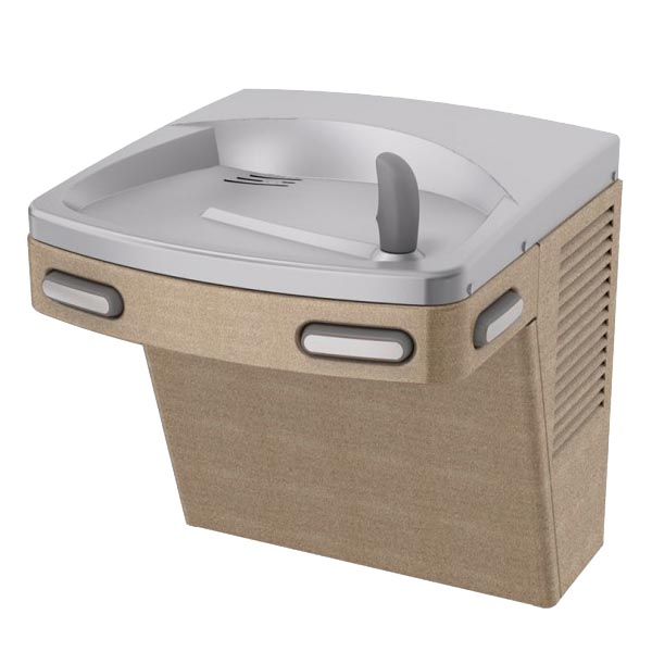 Refrigerated filtered fountain with copper push pads