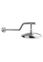 Angular shower arm with 8-inch head