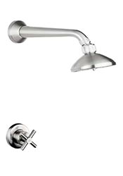 Concealed single inlet outdoor shower