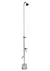 Single inlet freestanding shower with footshower and hosebibb