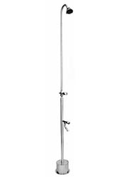 Single inlet freestanding shower with footshower