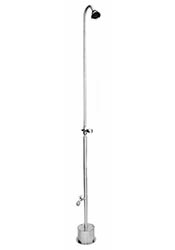 Single inlet freestanding shower with hosebibb