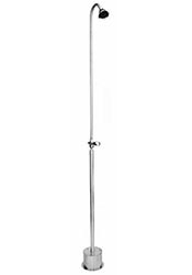 Single inlet freestanding outdoor shower
