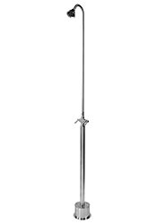 Freestanding dual inlet stainless steel outdoor shower