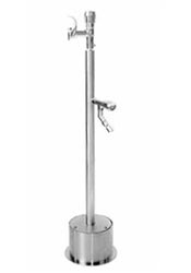 Freestanding drinking fountain with footshower