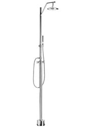 Freestanding Imber Fatboy stainless steel outdoor shower with handspray