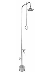 Pullchain freestanding shower with footshower and hosebibb