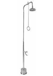 Freestanding pullchain shower with footshower