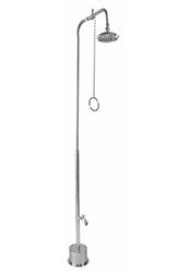 Freestanding pullchain shower with hosebibb