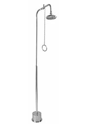 Single inlet freestanding pull-chain outdoor shower