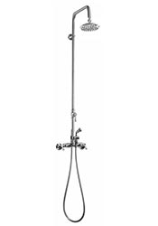 Wallmount dual inlet outdoor shower with handspray