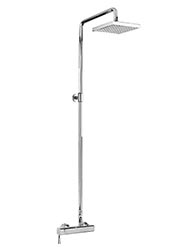 Dual inlet wall mounted outdoor shower with square head