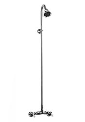 Dual inlet wallmount outdoor shower